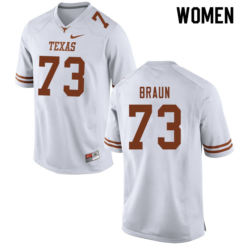 Women #73 Parker Braun Texas Longhorns College Football Jerseys Sale-White